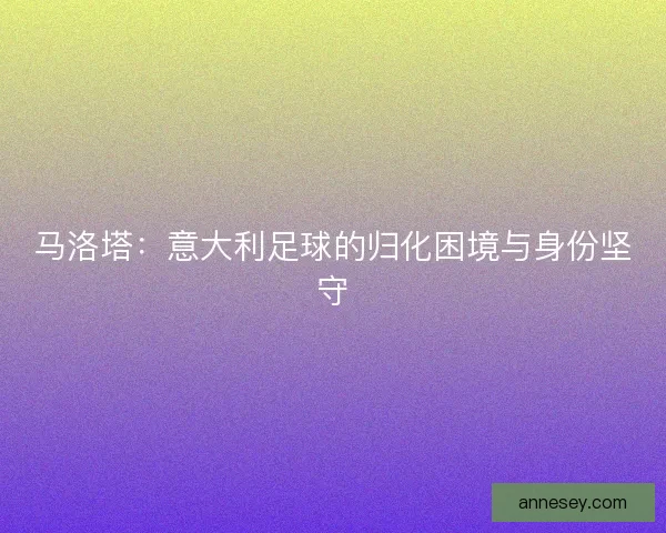 马洛塔：意大利足球的归化困境与身份坚守